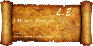 Lányi Etelka névjegykártya